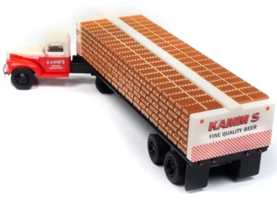 Classic Metal HO 1941-46 CHEVROLET FLATBED BOTTLE TRAILER KAMM'S BEER #31208~NEW - Image 1 of 2