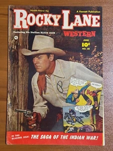 ROCKY LANE WESTERN Fawcett Comic No. 38 June 1952 FN+ - Picture 1 of 5