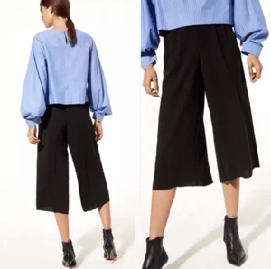 Babaton Aritzia Lazarus schwarz weites Bein hohe Taille kurze Culotte Hose Größe 4 - Bild 1 von 8