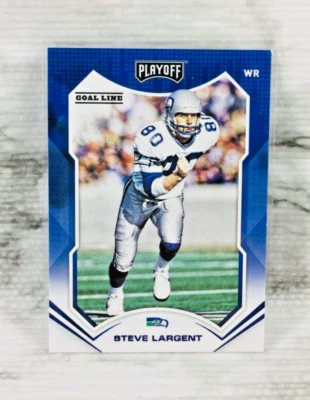 2021 PANINI PLAYOFF FOOTBALL #200 STEVE LARGENT (GOAL LINE) BLUE FOIL SEAHAWKS! - Image 1 of 2