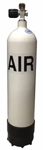 USED EX HIRE 7 LITRE FABER STEEL CYLINDER WITH RUBBER BOOT AND DIN/K VALVE - Picture 1 of 1