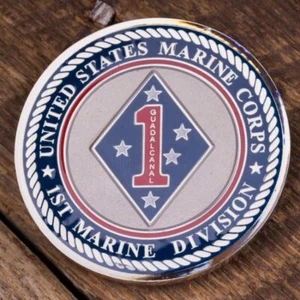 1st Marine Division Challenge Coin - Picture 1 of 4