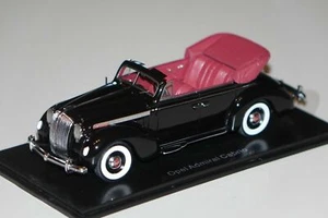 OPEL ADMIRAL CONVERTIBILE CABRIOLET 1938 NERO NEO 49561 1/43 RESINA SCHWARZ - Foto 1 di 2