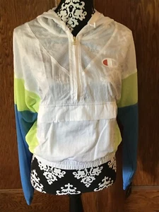 Champion Warm Up Jacket Nylon White Womens Sizes S M L XL NEW - Picture 1 of 9