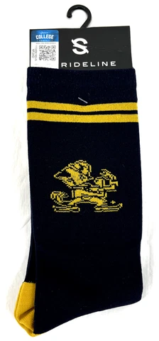 NEW Notre Dame ND Fighting Irish Rideline Navy University Apparel Socks Adult OS Cover