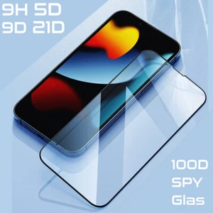 Full Screen Panzer Schutzglas für iPhone 11 Pro Max 5S 5D 9D 21D Echt Glas - Bild 1 von 10