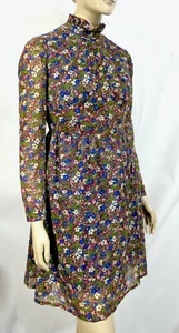 Vintage 70er Candi Jones Calico Babydoll Etui kurzes Kleid Lagenlook transparent M - Bild 1 von 9
