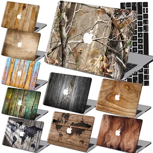 Funda rígida de goma con patrón de madera KB para Macbook Pro Air 11 12 13 14 15 16 - Imagen 1 de 28