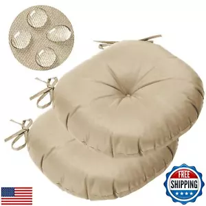 GUEGLSA Outdoor Tufted Round Cushions 18 inch, Waterproof Bistro Chair Cushio - Picture 1 of 5