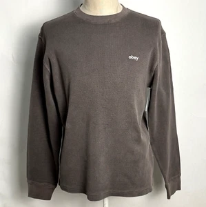 Obey Herren LS Thermo Kleinbuchstaben Pigment Java Braun Größe M Neu mit Etikett - Bild 1 von 4