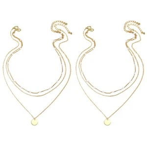 Set of 2 Dreischichtige Halskette Fräulein Halskettendekoration Zum Muttertag - Bild 1 von 12