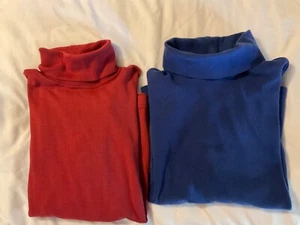 2 Rollkragenpullover Gr. XL, tiefblau & dunkelrot ca. 23"" über den Bauch - Bild 1 von 7