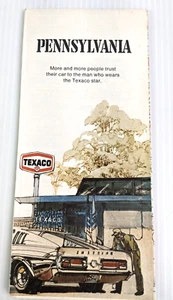 Vintage 1972 Texaco Pennsylvannia State Highway Straße Reisekarte gefaltetes Papier - Bild 1 von 4