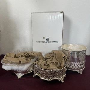 Juego de tres posavasos de botellas de vino vintage International Silver Company NAPA (TM) - Imagen 1 de 12