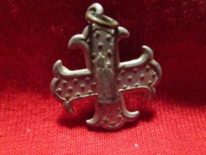 Cross Aluminum Souvenir Notre Dame de Chermont 3/4" sq - Picture 1 of 2