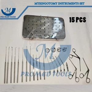 Myringotomy Instruments Set Of 15 Instruments For ENT Myringoplasty Surgical - Picture 1 of 3