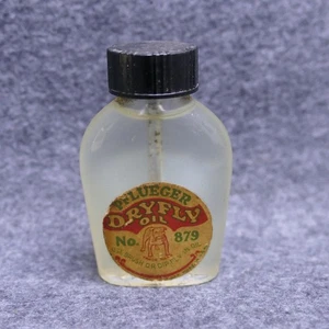 Pflueger Trockenfliegenöl Nr. 879 Vintage Angelflasche 2-5/8" hoch - Bild 1 von 6