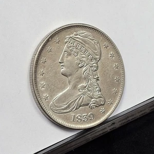 Medio dólar busto 1839 - letras grandes - detalles como nuevo, limpio (#60175-L) - Imagen 1 de 8