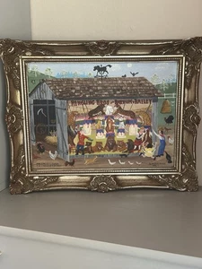 Bill W. Dodge And Bertha Harris Signed Contemporary Americana Folk Art 1972 - Picture 1 of 9