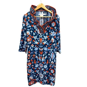 Gretchen Scott Women's Floral Print Watteau Dress Ruffle Neck Casual Goddess 16 - Picture 1 of 6