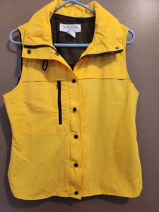  Jones NY SPORT gilet donna piccolo antipioggia/vento full zip giallo cappuccio - Foto 1 di 9
