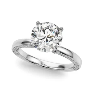 Best Deal! 2Ct DE/VS Lab Grown Round Cut Diamond Engagement Ring 18K White Gold - Picture 1 of 26
