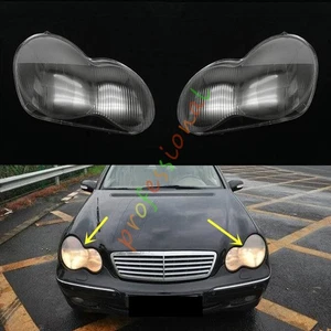 For Mercedes C-Class W203 2004-2006 Both Side Headlight Clear Lens + Sealant - Bild 1 von 7