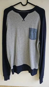 Men's Tommy Hilfiger Sweatshirt Medium Vintage Fit Jumper Pullover Plain Patch - Picture 1 of 11
