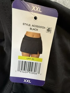 Anne Cole Womens Swim Skirt 2X Plus Slit Lined Bottom 18W 20W Black XXL NEW - Picture 1 of 11