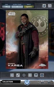 Star Wars Card Trader Topps Chrome 2025 Greef Karga 99cc Legendary - Picture 1 of 2