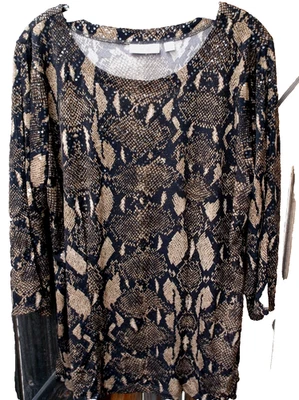 💥💎 SUSAN GRAVER 💎💥 Tela tejida líquida mangas recortadas adornadas XL Foto 1 de 3