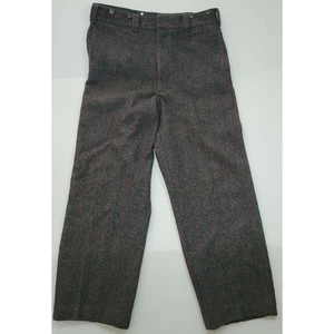 VTG 1990 Woolrich Wool Gray Plaid Malone Thick Heavy Hunting Pants Men 36/30 USA - Picture 1 of 7