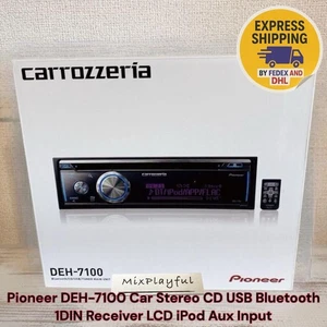 Pioneer DEH-7100 Car Stereo CD USB Bluetooth 1DIN Receiver LCD iPod Aux Input - Picture 1 of 9
