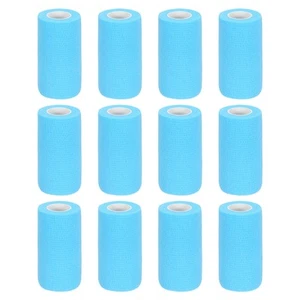 12 Pack Elastic Bandage Wrap 4" x 5 Yards Tape Roll Light Blue - Picture 1 of 5