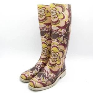 Botas de Lluvia EMILIO PUCCI 37 Multicolor Hechas en Italia Mujeres Usadas de Japón - Imagen 1 de 8