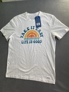 Camiseta Life Is Good Crusher Para Hombre Mediana "Take It Easy Life Is Good" Gráfico - Imagen 1 de 9