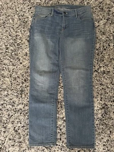 Old Navy Curvy Profile Damengröße 8 mittelhoher Bund blau gerade Jeans - Bild 1 von 1