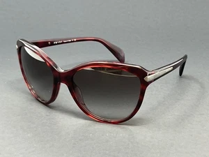 Prada PR15P-KAQ0A7 Burgundy Red Havana 59mm Cat Eye Women’s Sunglasses Italy - Picture 1 of 10