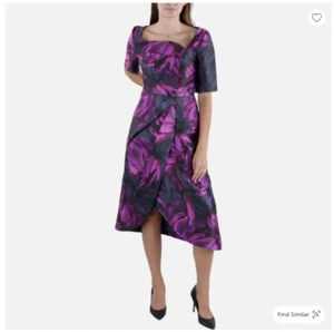 Kay Unger New York Womens Purple Midi Cocktail And Party Dress 2 - Picture 1 of 3