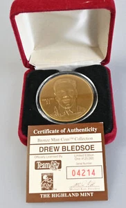 Highland Mint Coin Drew Bledsoe Bronze 4214/25000 In Case - Picture 1 of 2