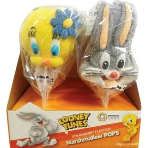 Looney Tunes Marshmallow Pops Display Box 45g X 12 Pack - Picture 1 of 1