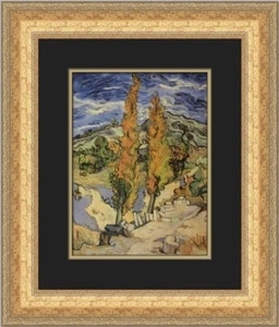 Vincent Van Gogh Two Poplars on a Hill Custom Framed Print - Picture 1 of 2