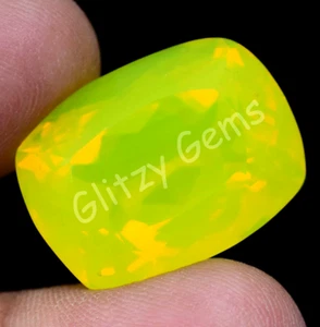 Natural Neon Yellow Opal 41.00Ct Cushion Certified Untreated Rare Loose Gemstone - Picture 1 of 6
