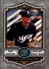 2009 UD A Piece of History Baseball Card #148 Gaby Sanchez Rookie