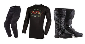 O'Neal Element Mahalo Offroad MX Jersey Pant Element Boot Combo Black/Multi - Picture 1 of 7