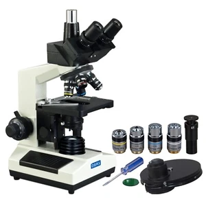 OMAX 40X-2500X PLAN Phase Contrast Trinocular Compound Microscope Live Blood - Picture 1 of 8