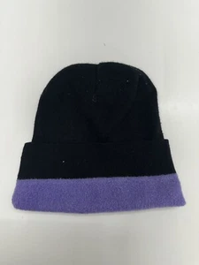 Barbie Girls Childrens Hat Black Purple Sparkly Beanie Pull On Knit VTG - Picture 1 of 9