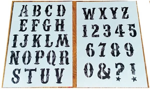 Stencil Circus style Numbers Alphabet plastic stencil shabby chic custom letter - Picture 1 of 4
