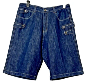 MOST Official Seven MO7 Men's Dark Wash Denim Carpenter Shorts - Size 36 - Picture 1 of 7