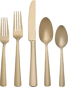 Oneida Aptitude Champagne Satin 20-Piece Flatware Set - Picture 1 of 2
